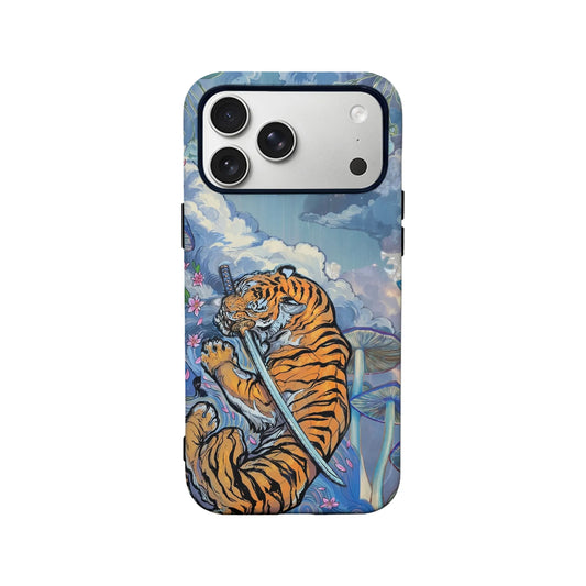 Samurai Tiger Artistic iPhone Case - Unique Sword Tiger Design