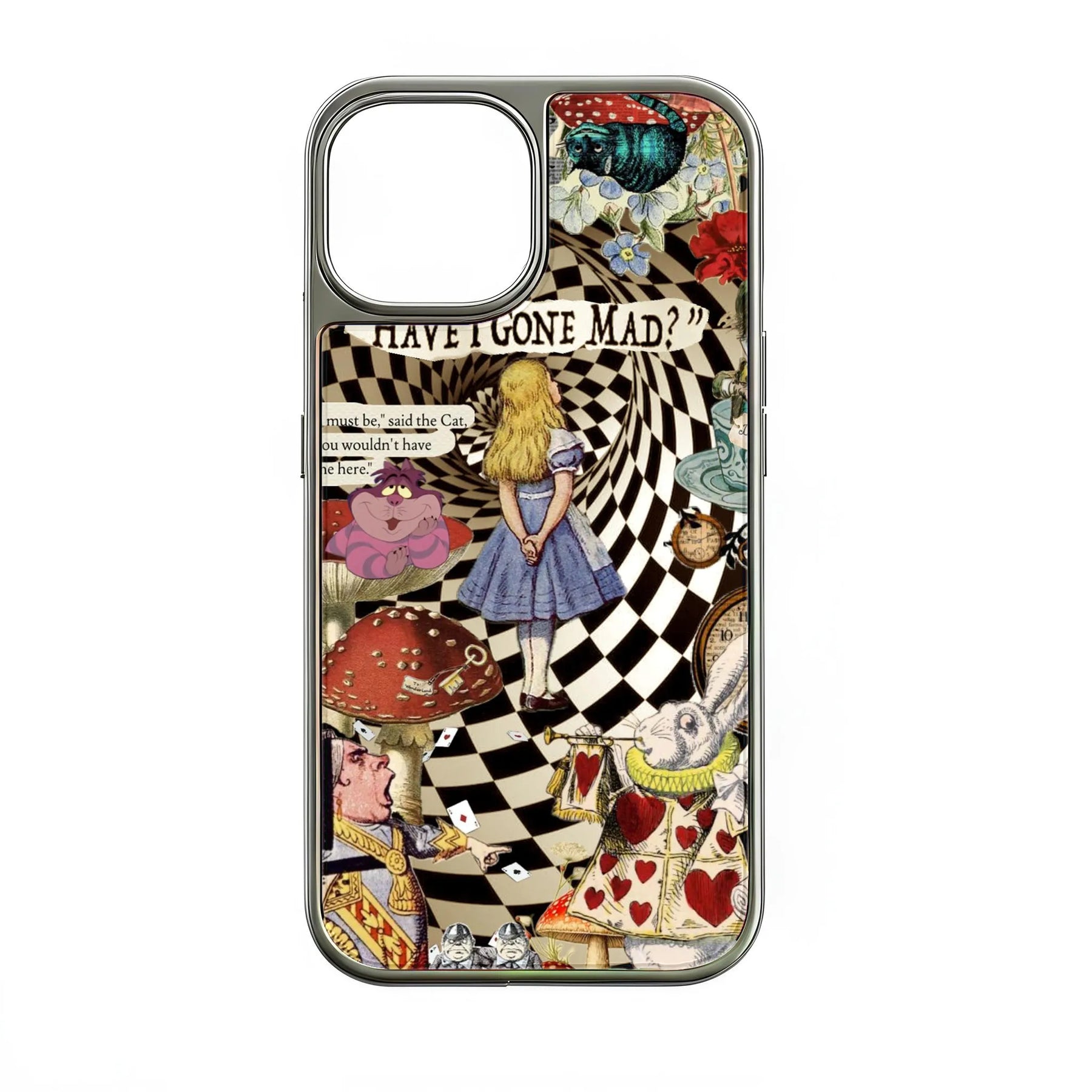 Funda para teléfono holográfica cromada de Alicia en el País de las Maravillas - Diseño encantado