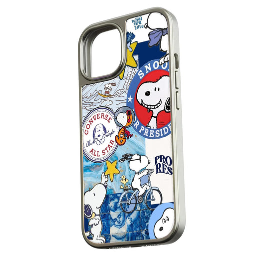 Holographic Chrome Snoopy Phone Case - Fun Vintage Design