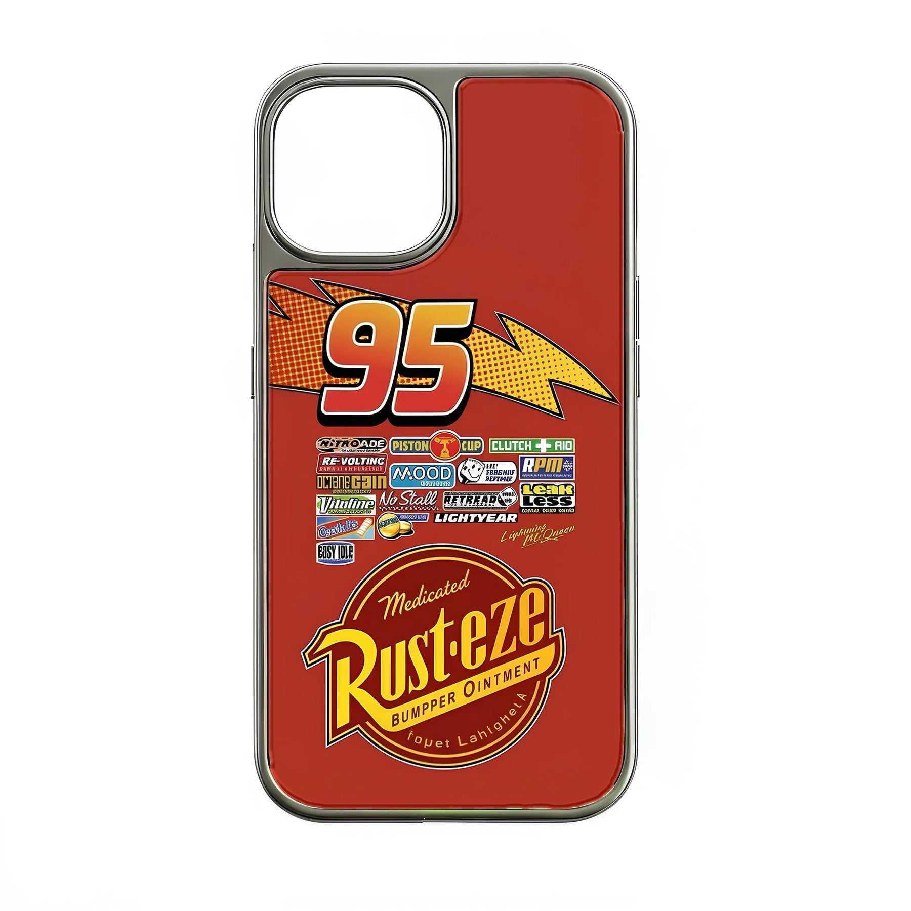 Funda holográfica cromada de Rayo McQueen para teléfono - Diseño de carreras rojo