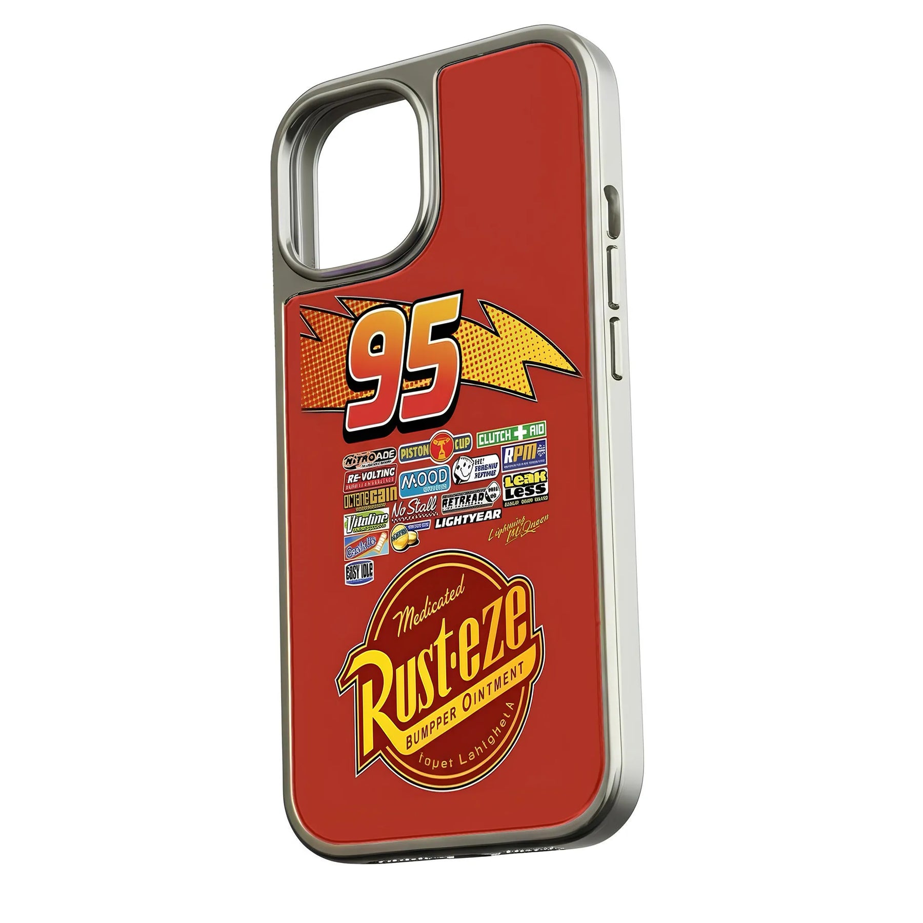 Funda holográfica cromada de Rayo McQueen para teléfono - Diseño de carreras rojo