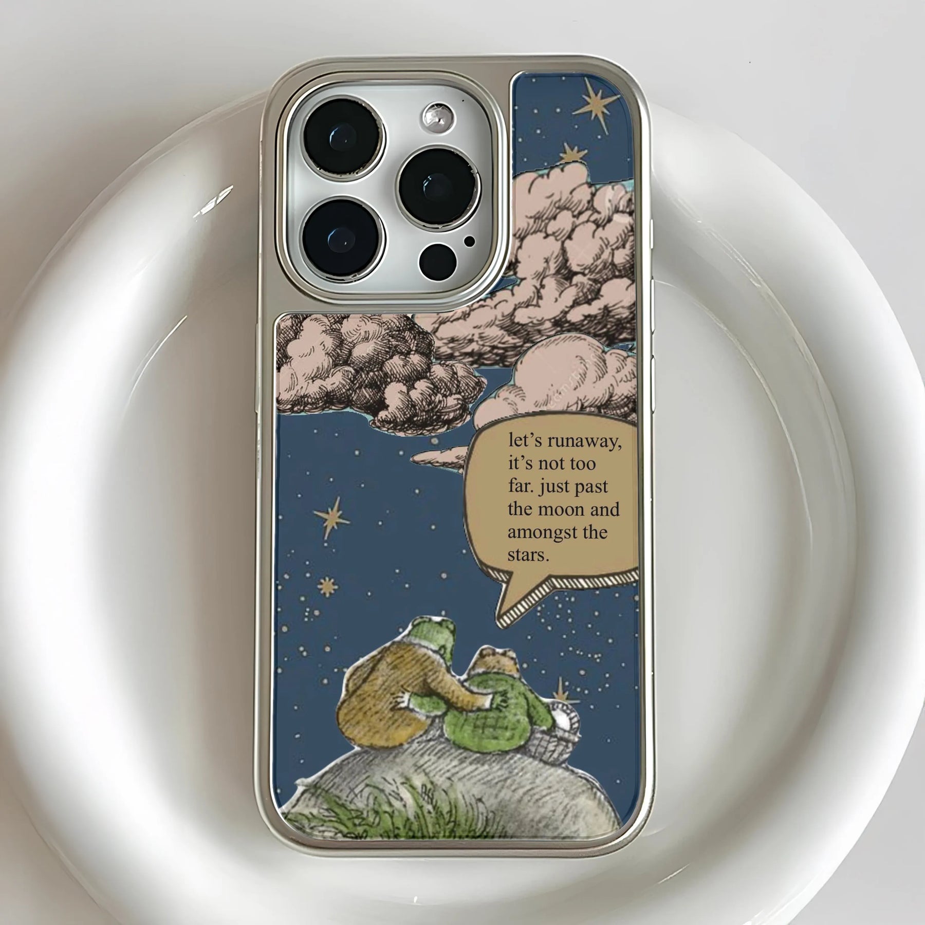 Funda holográfica cromada para teléfono - Diseño de cielo nocturno de ensueño
