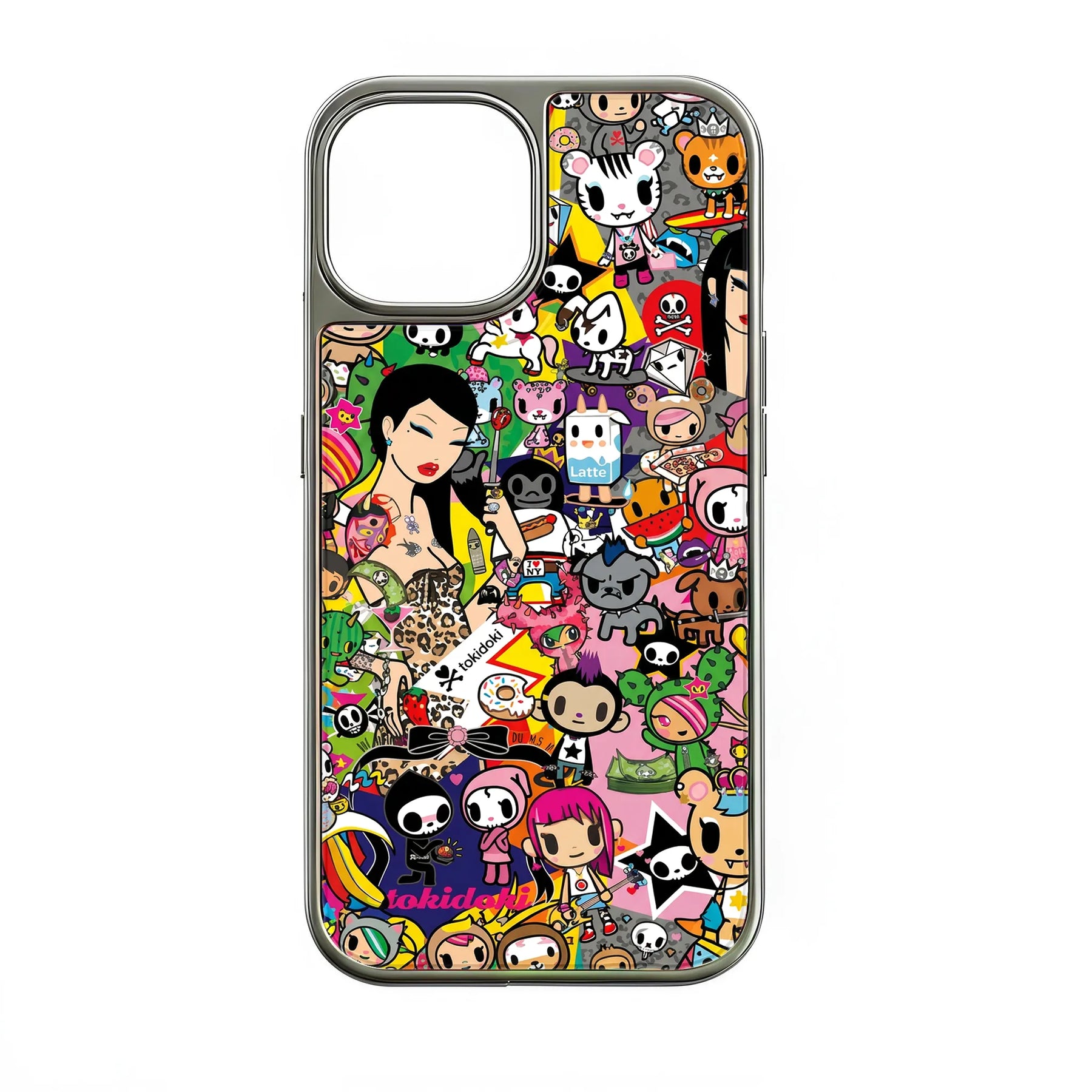 Holographic Chrome Phone Case - Colorful Character Design