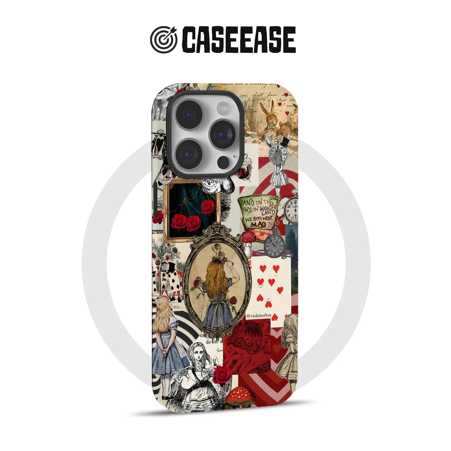 Funda para teléfono con temática de Alicia en el país de las maravillas