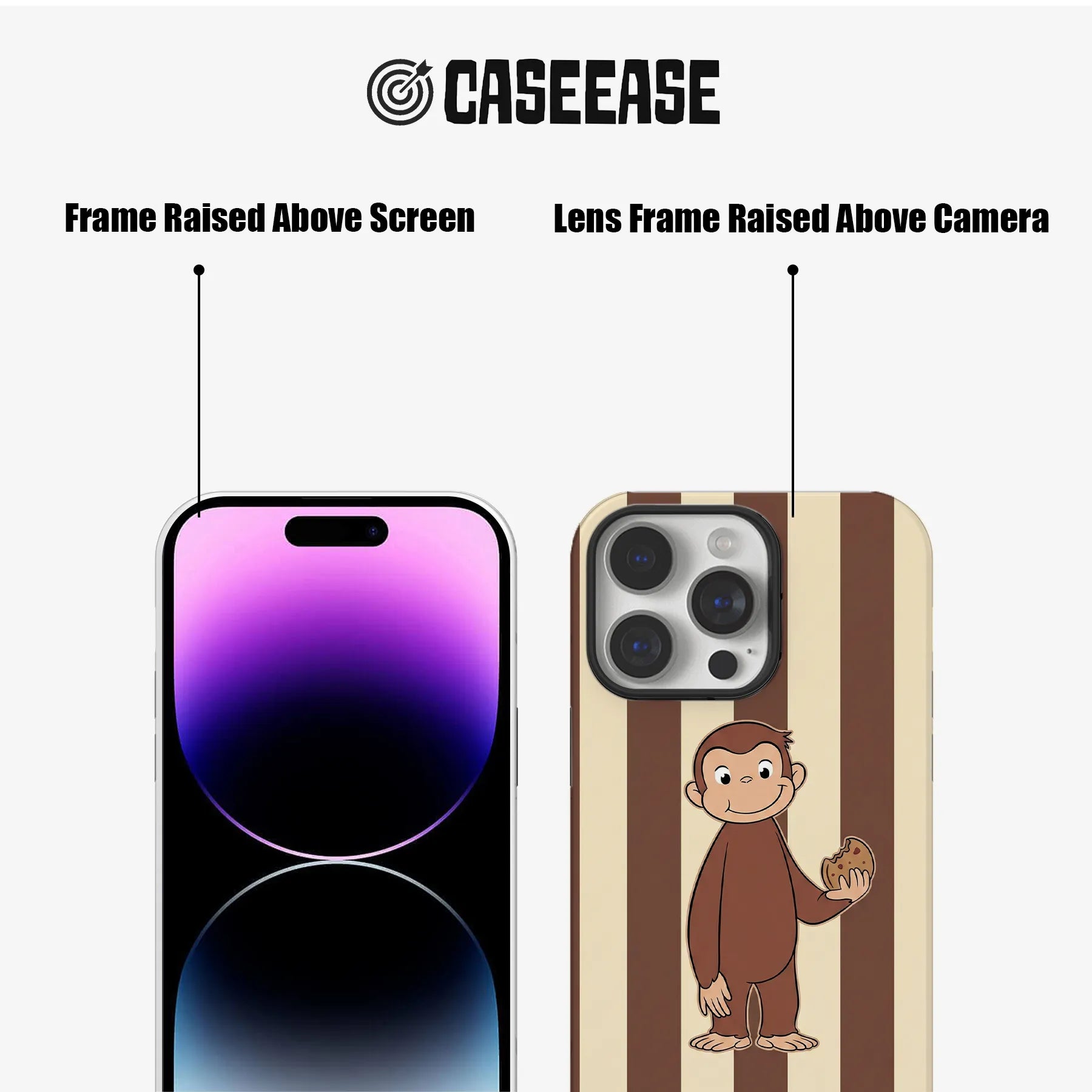 Funda para teléfono con forma de galleta de Jorge el curioso