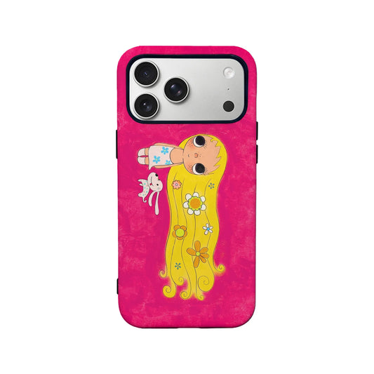 Cute Doll Phone Case with Pink Background