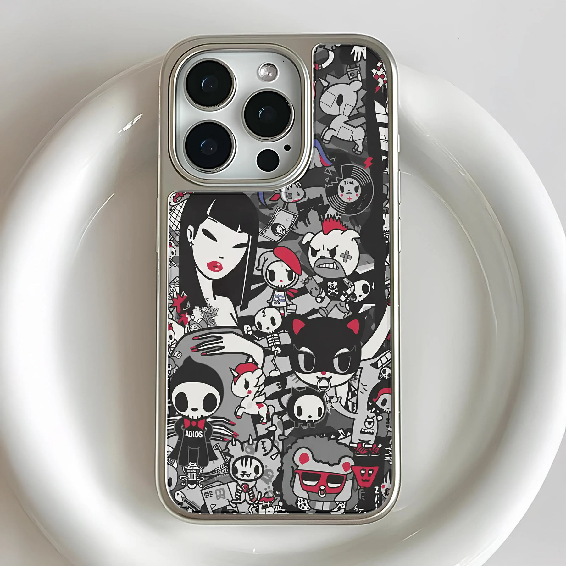 Holographic Chrome Phone Case - Graffiti Art Design
