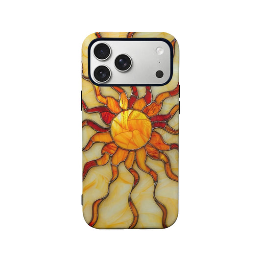 Stained Glass Sun Art Phone Case (Flat Printed Design)