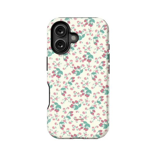 Floral Pattern Phone Case with Pink and Green Design