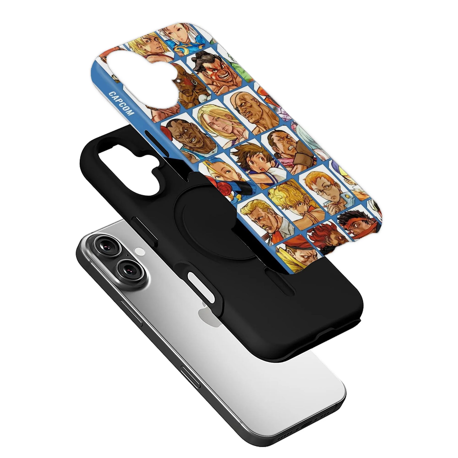 Funda para teléfono con collage de personajes de Street Fighter