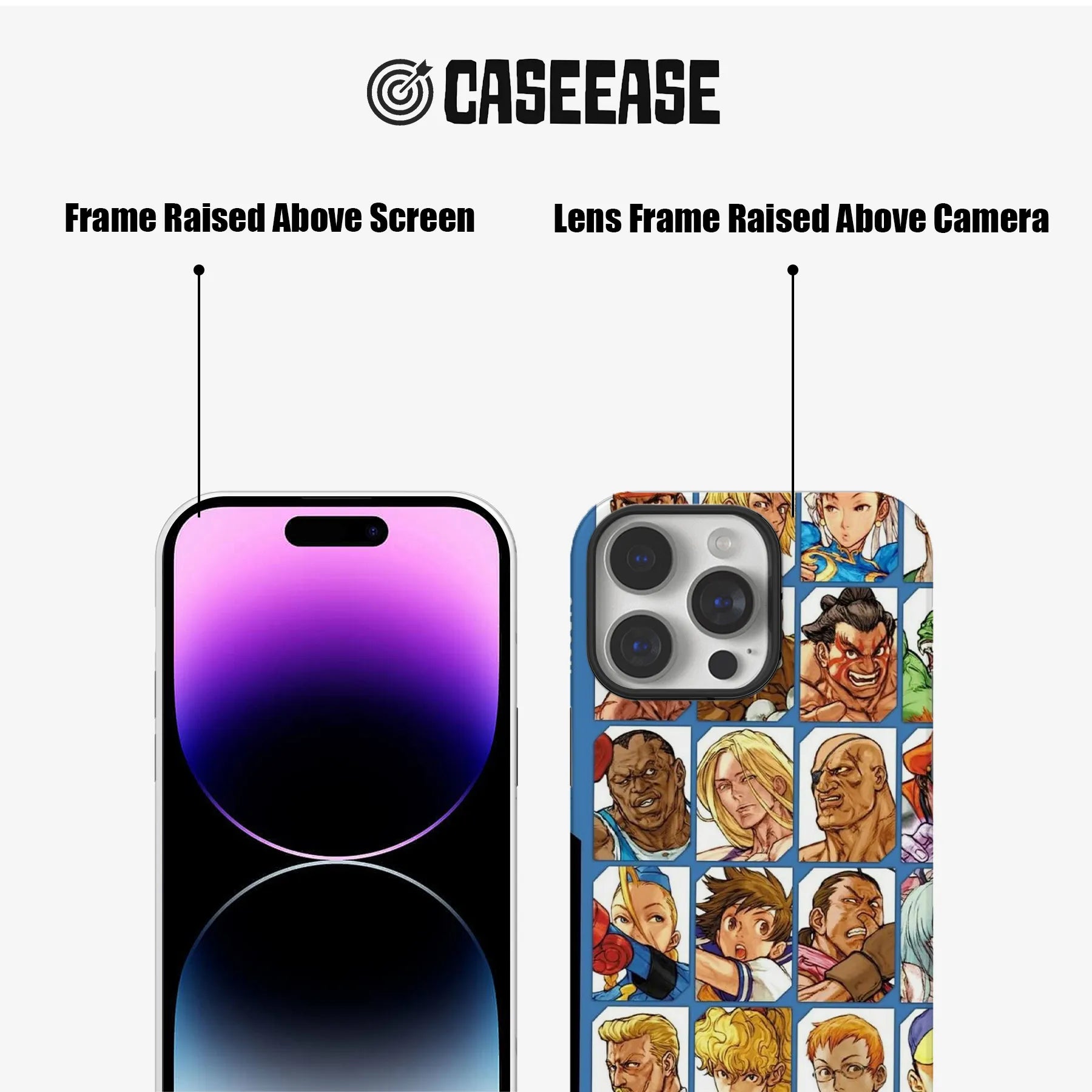 Funda para teléfono con collage de personajes de Street Fighter