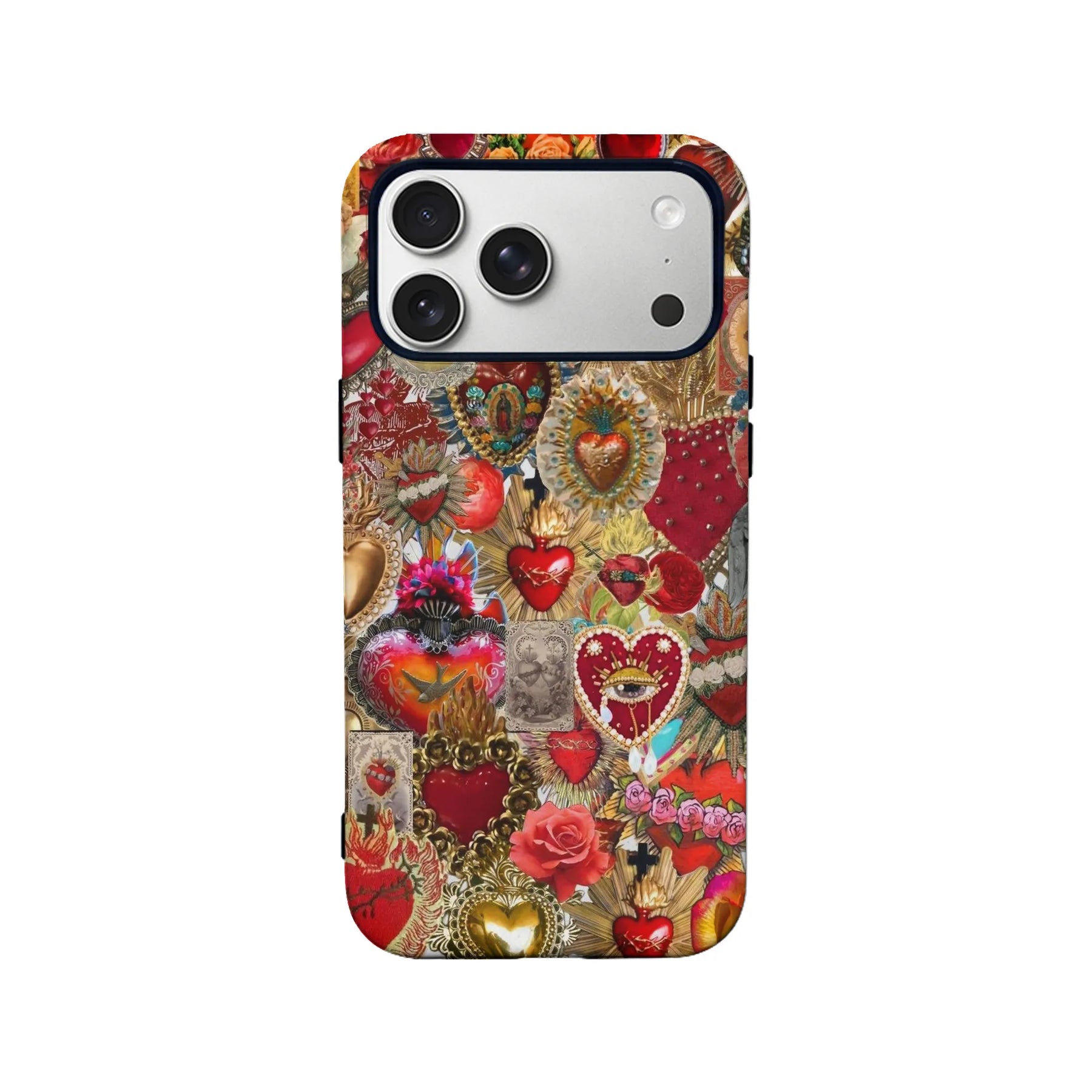 Funda para teléfono con corazones de colores