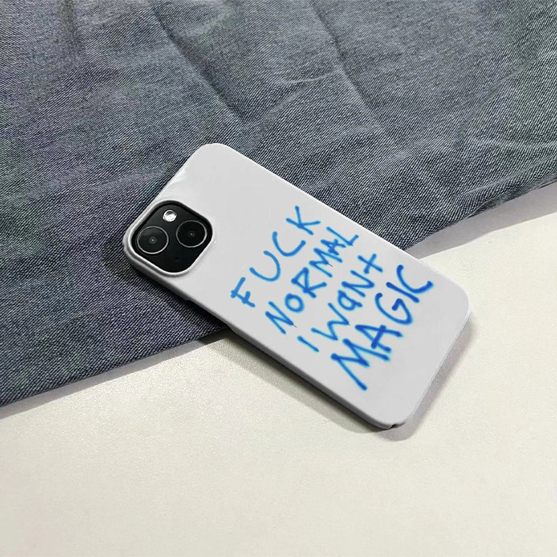 Edgy Typography Phone Case – "F*** Normal, I Want Magic"