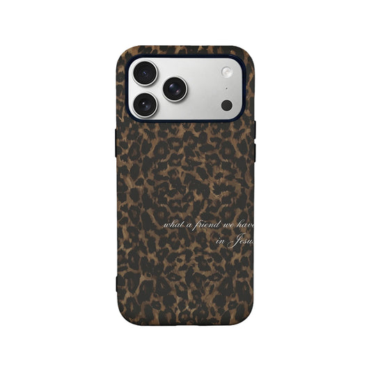 Leopard Print Phone Case with Inspirational Quote
