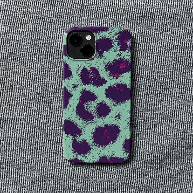 Teal & Purple Leopard iPhone Case – Unique Colorful Animal Print