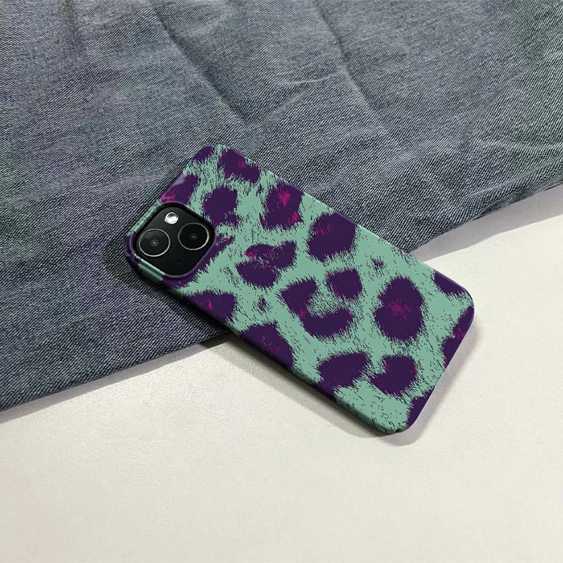 Teal & Purple Leopard iPhone Case – Unique Colorful Animal Print