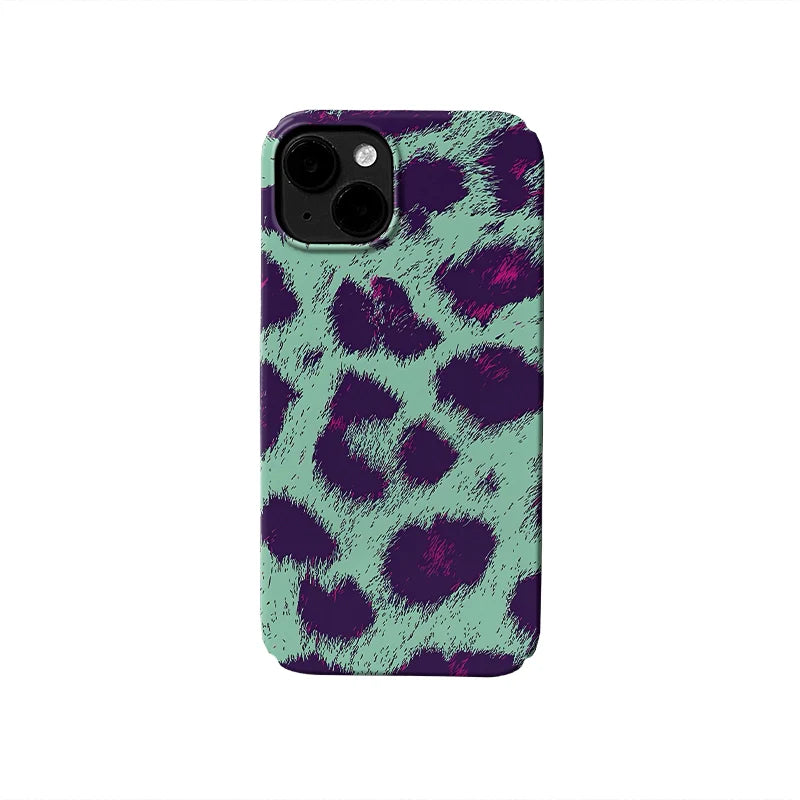 Teal & Purple Leopard iPhone Case – Unique Colorful Animal Print