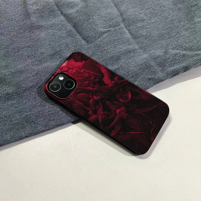 Dark Gothic Phone Case 2025 – Red & Black Apocalyptic Art Design