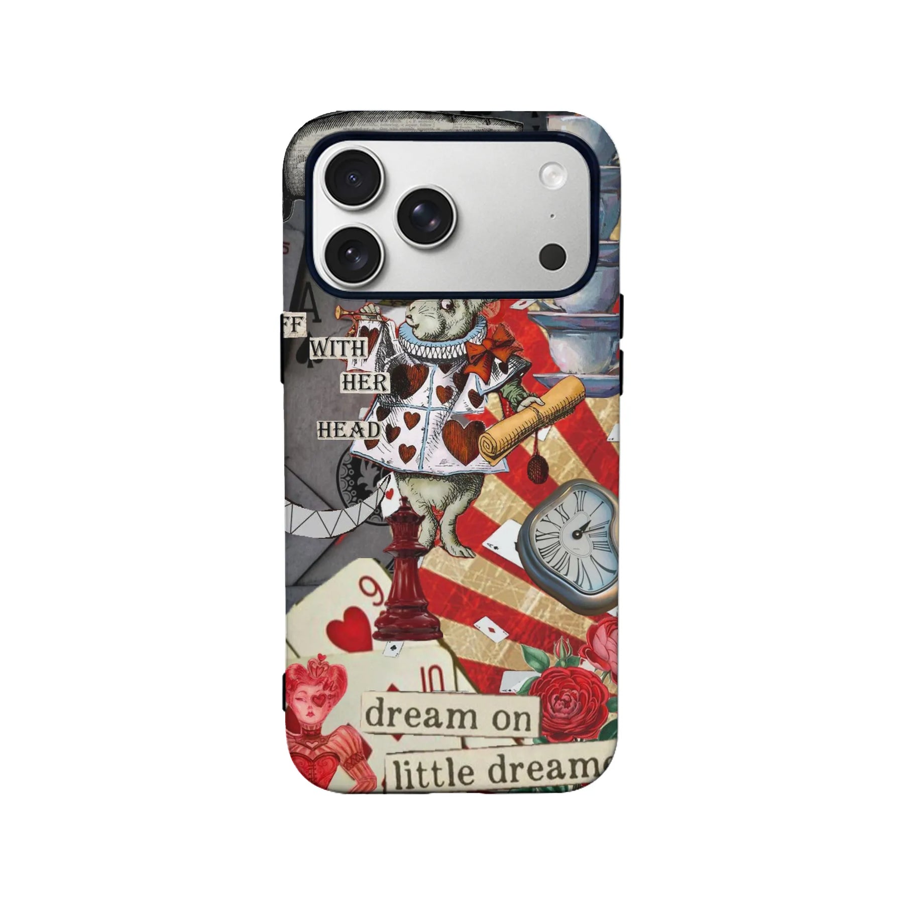 Encantadora funda para teléfono con diseño de conejo del país de las maravillas