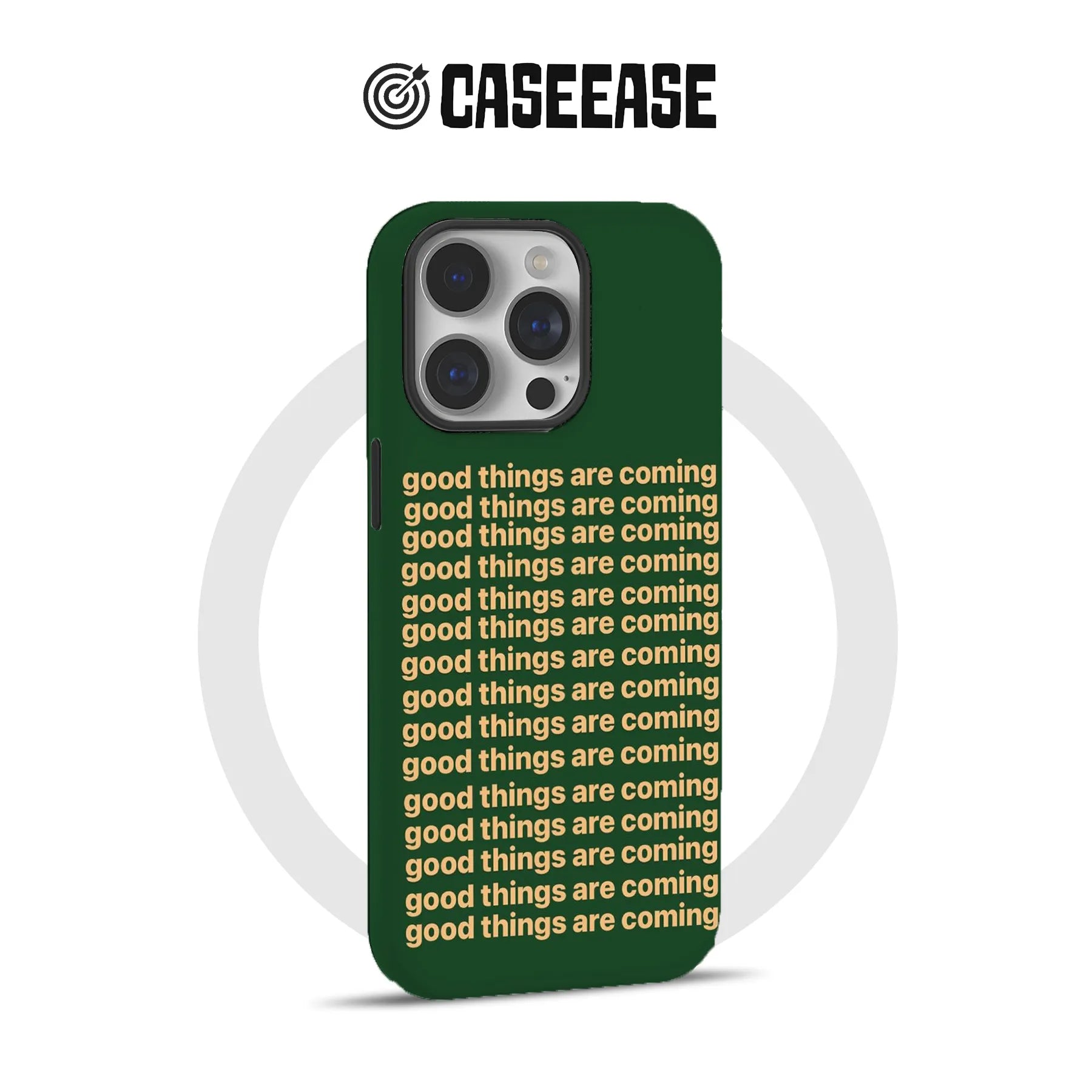 Funda para teléfono "Good Things Are Comes" - Diseño verde motivacional