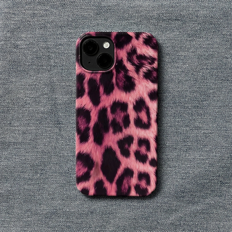 Furry Pink Leopard iPhone Case – Soft & Fashionable
