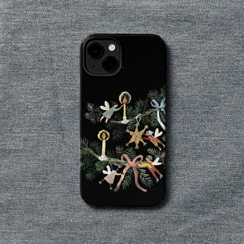 Funda para teléfono con adorno navideño de ángel: elegancia y protección festivas