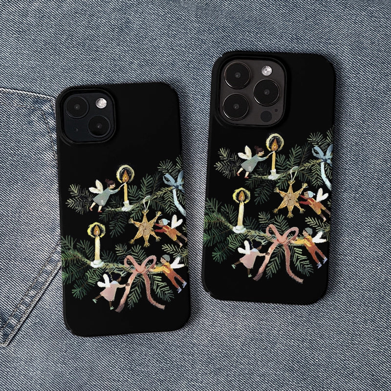 Funda para teléfono con adorno navideño de ángel: elegancia y protección festivas