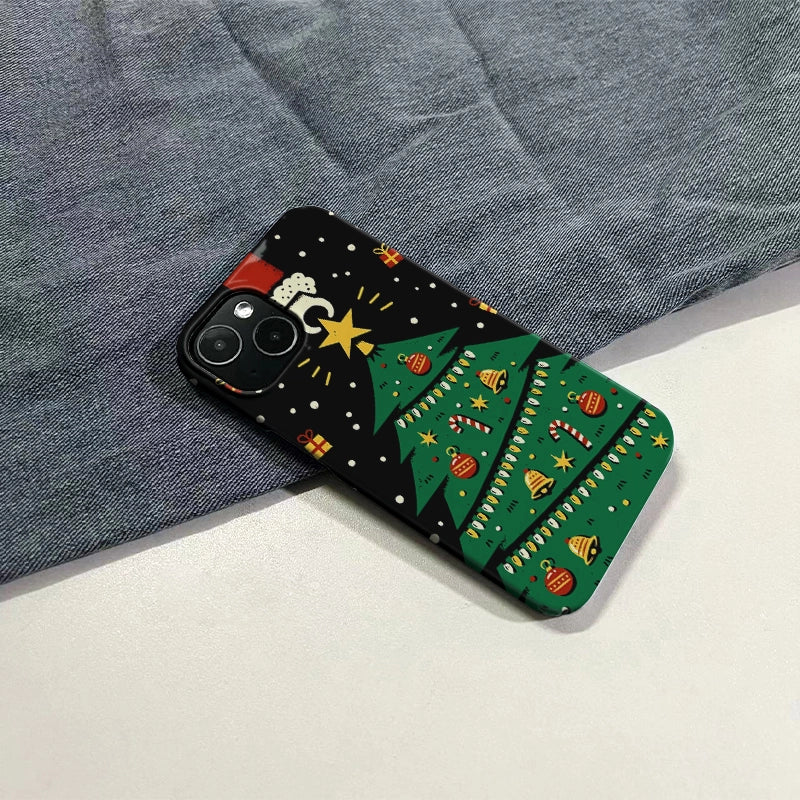Funda para teléfono con diseño de árbol de Navidad: diseño festivo y divertido