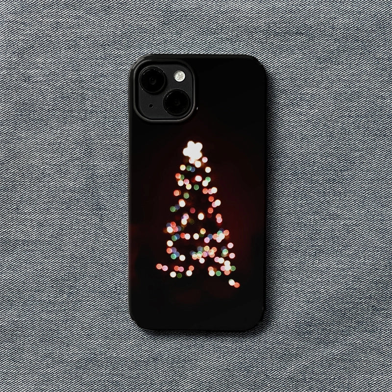 Funda para teléfono con diseño de árbol de Navidad: diseño festivo y minimalista
