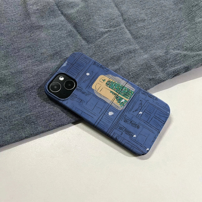 Funda navideña acogedora con ventana para teléfono: diseño festivo y artístico