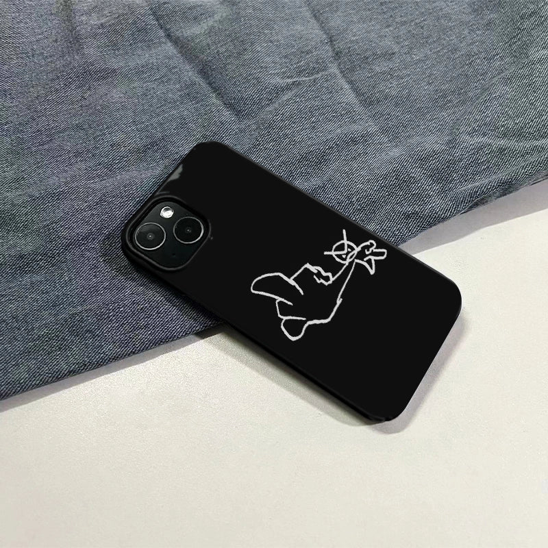 Abstract Sketch Phone Case – Minimalistic Black & White Design