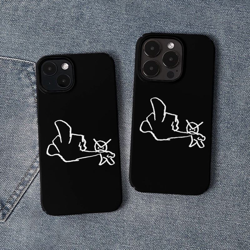 Abstract Sketch Phone Case – Minimalistic Black & White Design