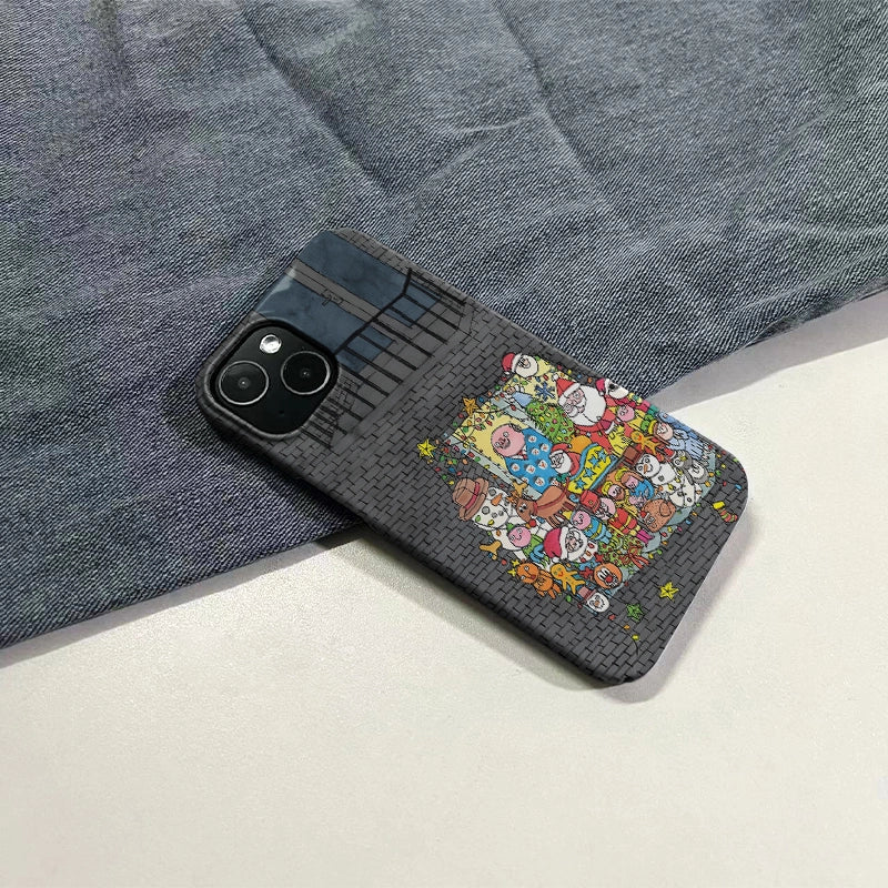 Funda para teléfono con escena navideña festiva