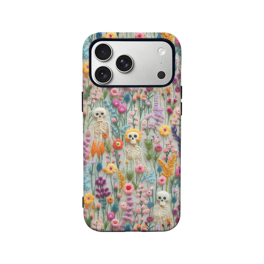 Skeleton Floral Pattern Phone Case