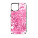 Funda holográfica cromada para iPhone 15 - Acabado mármol rosa y metalizado