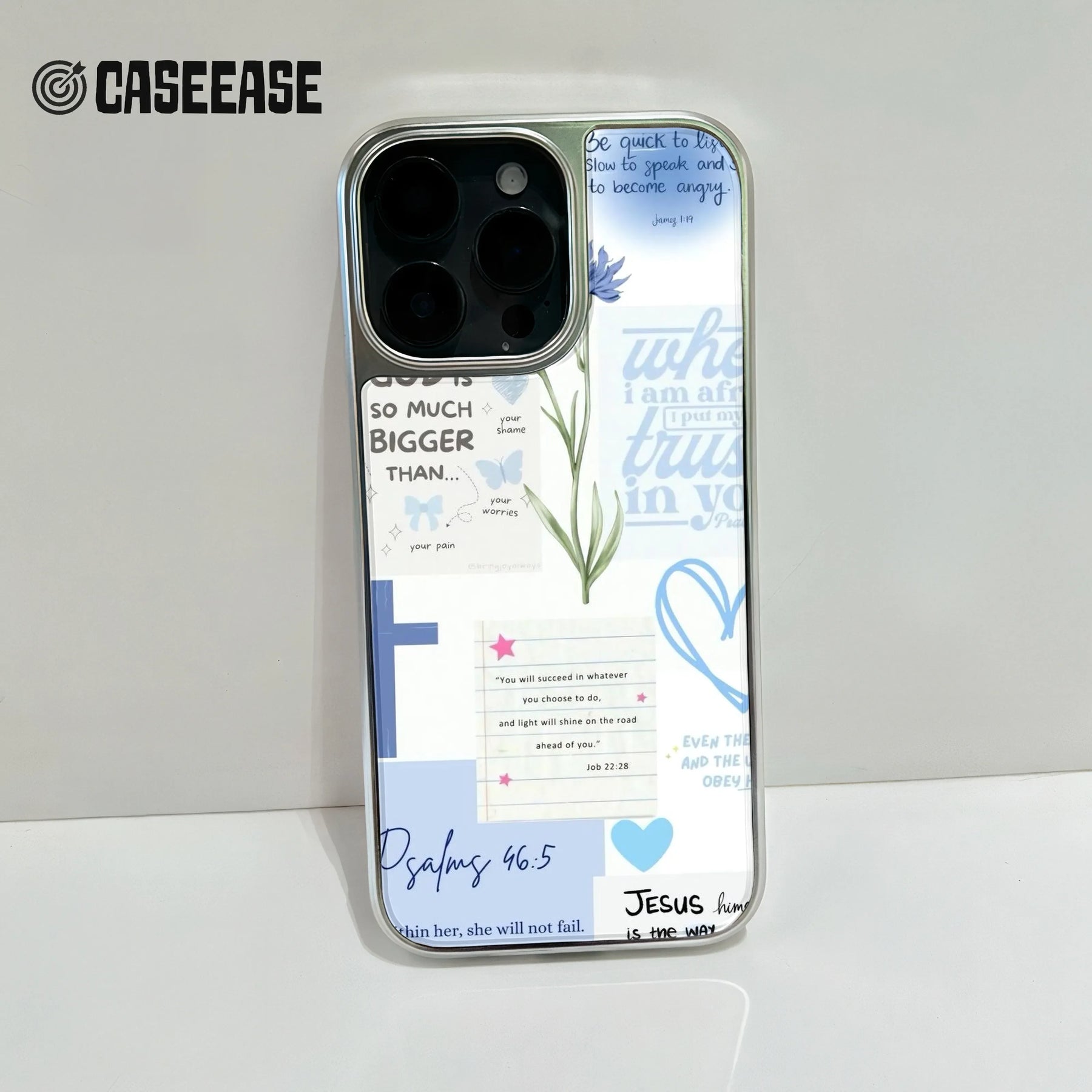 Holographic Chrome Phone Case - Inspirational Faith Design