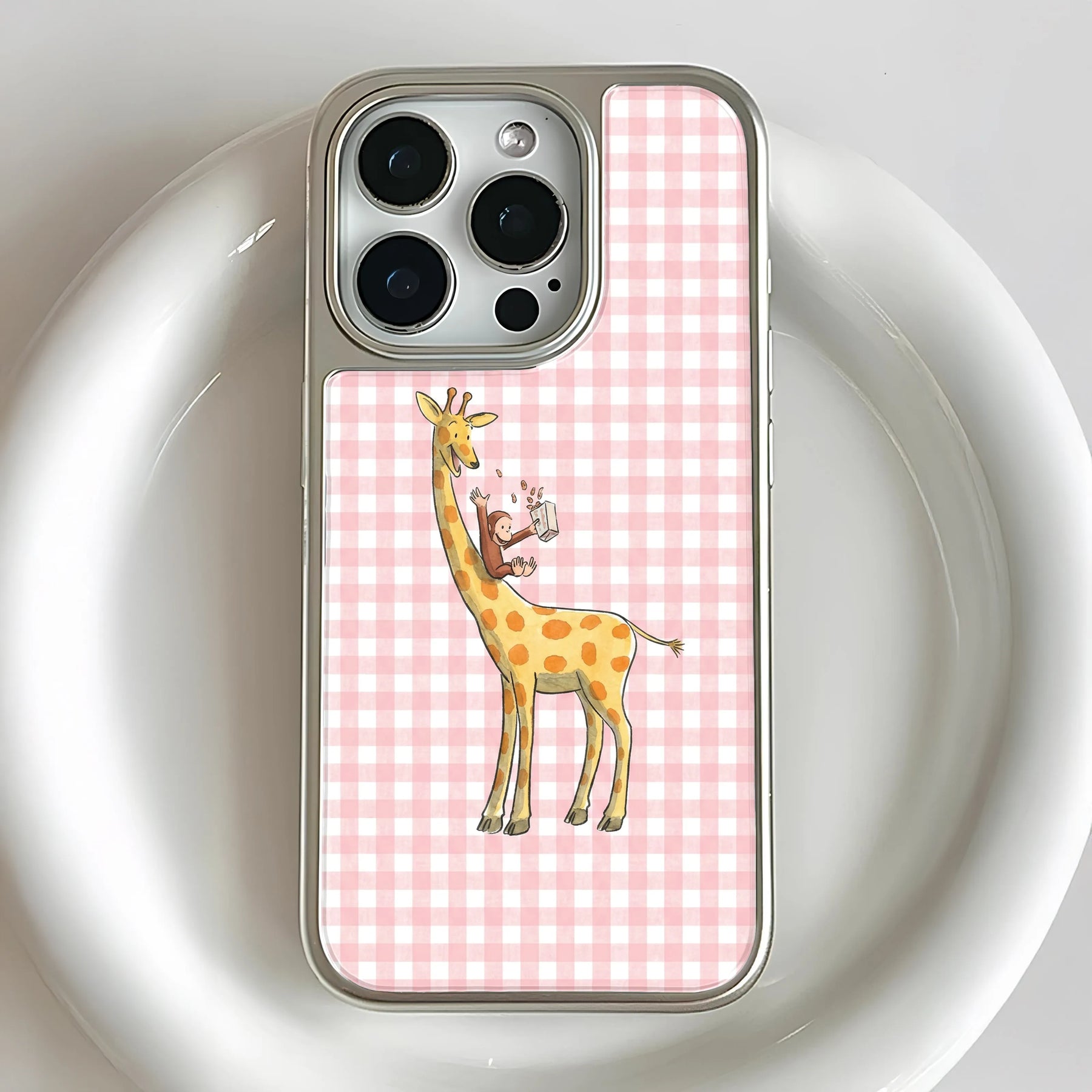 Funda holográfica cromada con diseño de jirafa: diseño divertido y protección duradera
