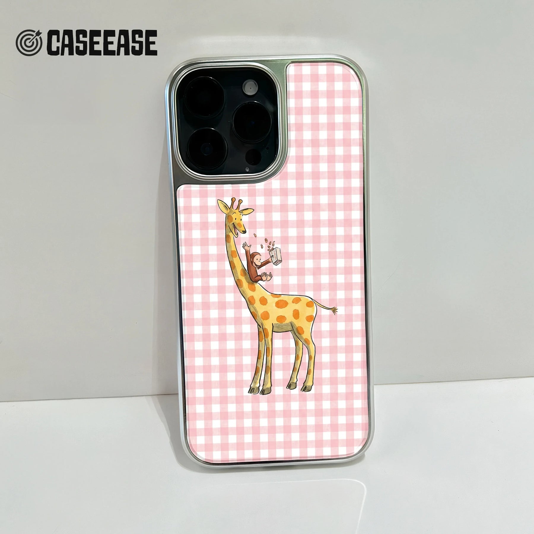 Funda holográfica cromada con diseño de jirafa: diseño divertido y protección duradera