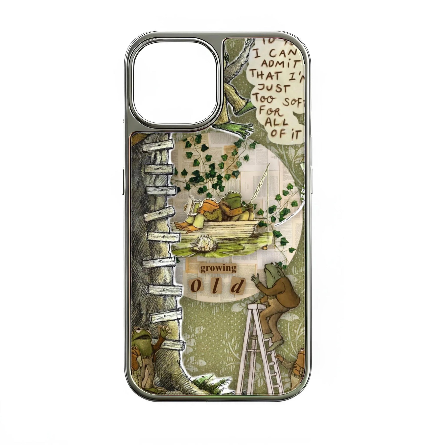 Holographic Chrome Green Frogs Phone Case - Nature-Inspired Design