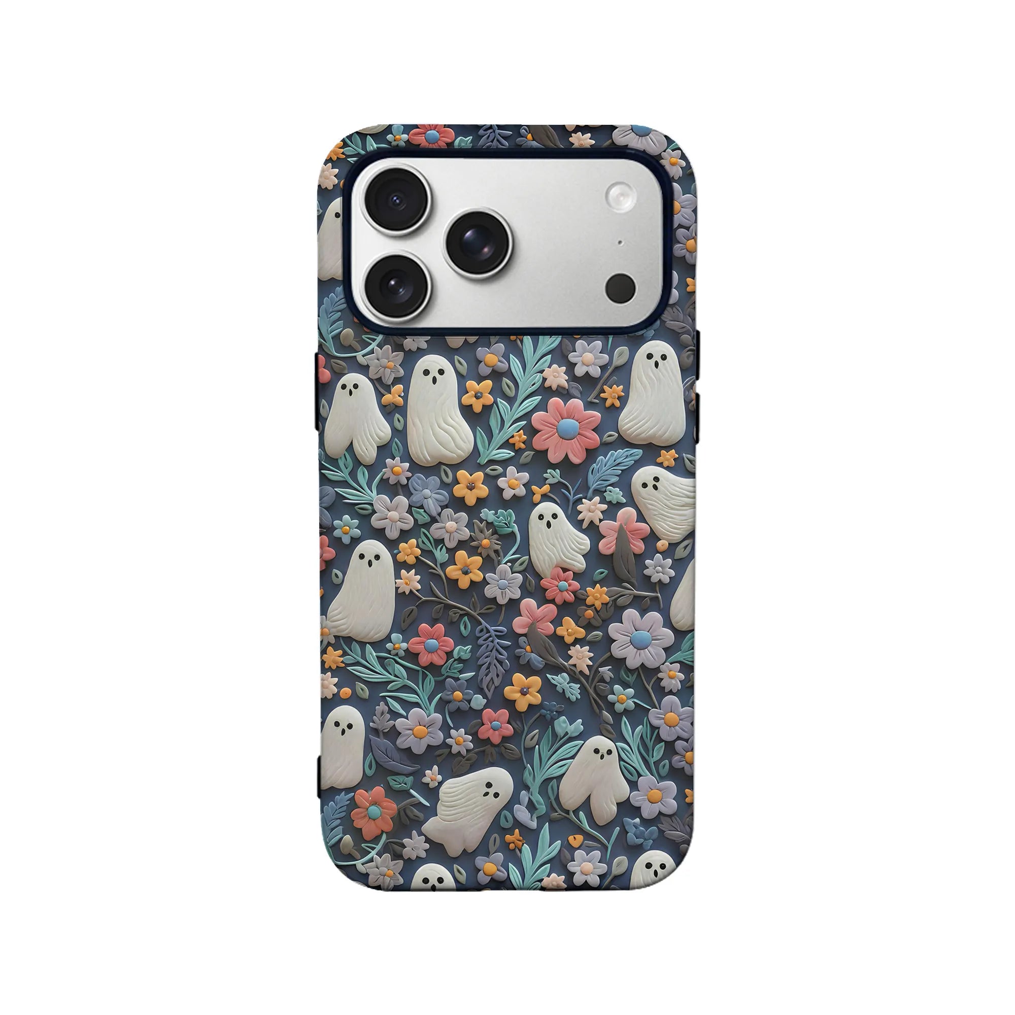 Whimsical Ghost and Floral TPU+PC IPhone 17 Pro Max phone case