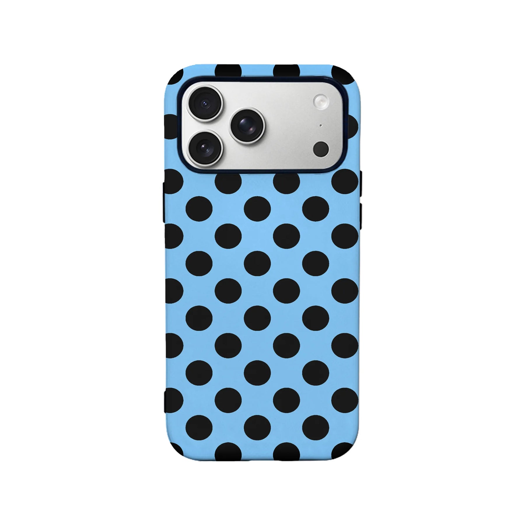 Elegante funda para teléfono con lunares azules