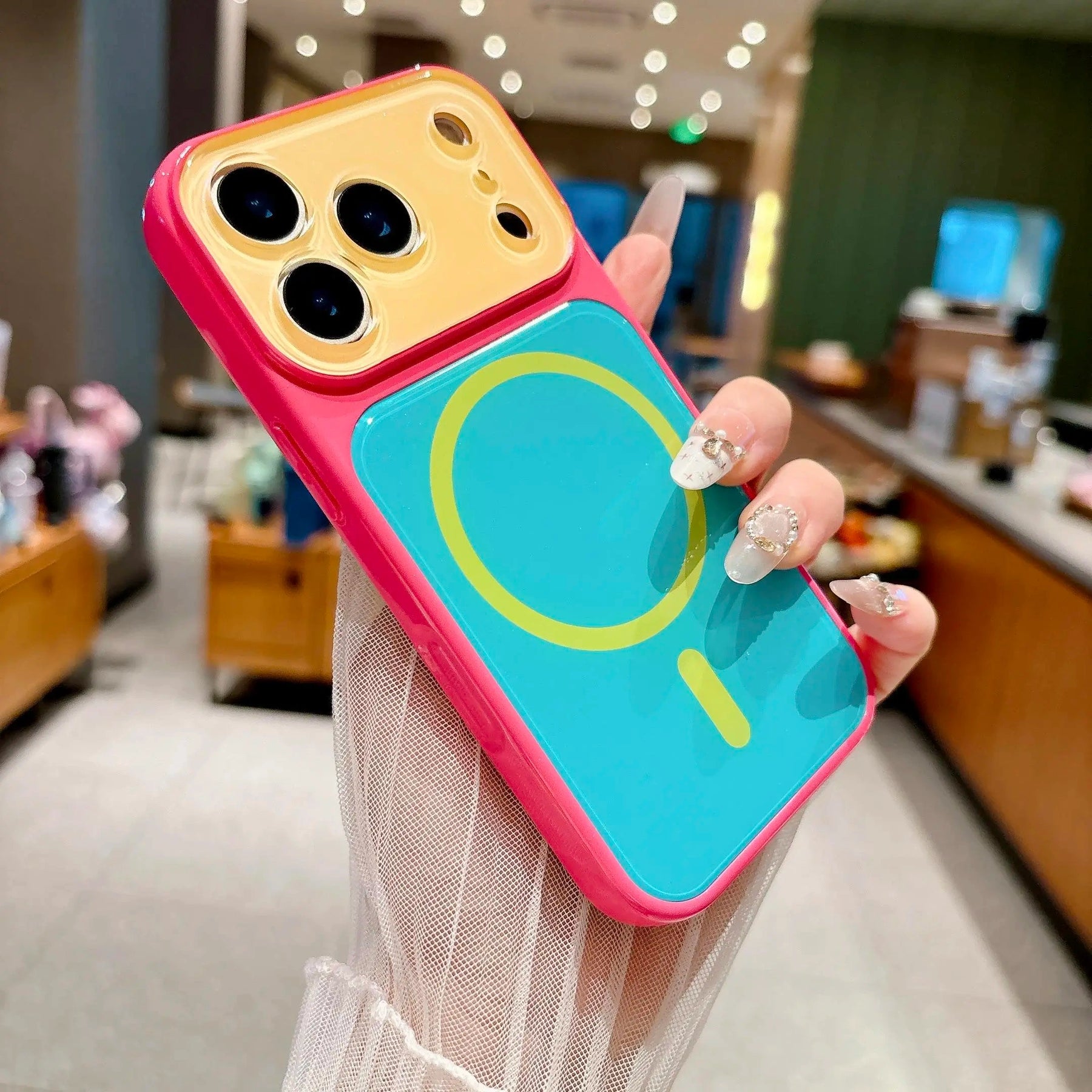 #SummerFinds dopamine Contrast color newly upgraded with magnetic suction Suitable for iPhone 17 16 15 14 Pro Max Magnetic phone case Contrast color full lens protection Compatible with iPhone 17 Pro Max Magnetic phone case No paint peeling, anti-fall an (main image)