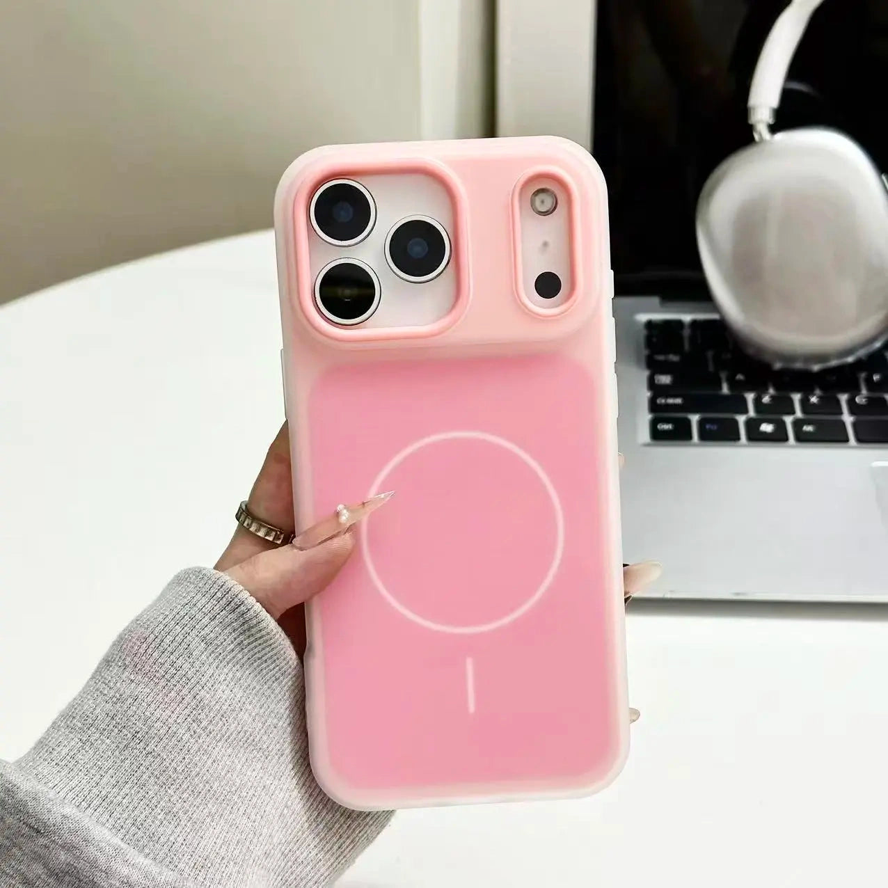 HISTORYOO for iPhone 17 Pro Max 16 Pro 15 14 Plus 13 12 11 Pro Magnetic (not strong) Defender 2 In 1 Dual Layer Jelly Soft Matte Clear Silicone + Candy Color-Blocking PC Hybrid Magsafe Wireless Charging Case Frosted Shockproof Bumper Luxury Back Cover (main image)