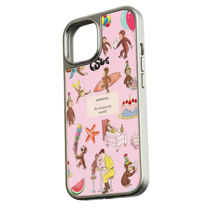 Holographic Chrome Curious Monkey Phone Case - Fun and Colorful