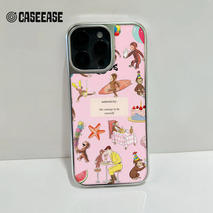 Holographic Chrome Curious Monkey Phone Case - Fun and Colorful