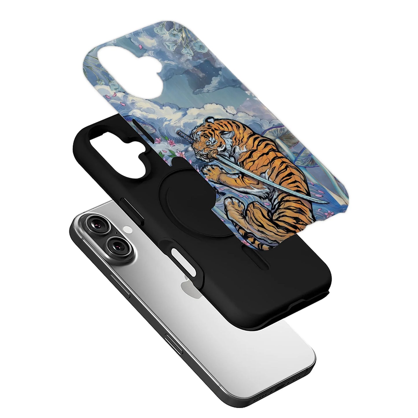 Samurai Tiger Artistic iPhone Case - Unique Sword Tiger Design