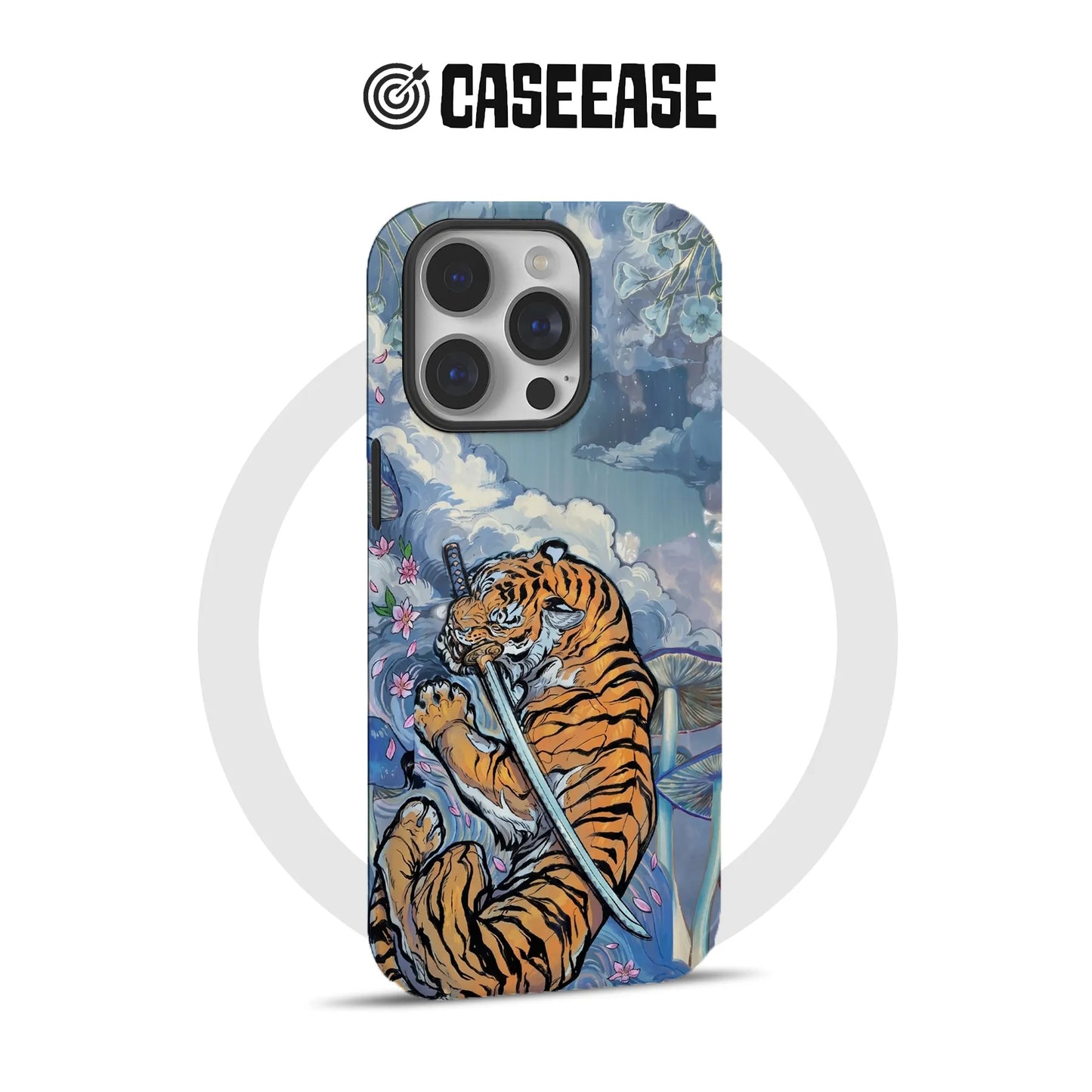Samurai Tiger Artistic iPhone Case - Unique Sword Tiger Design