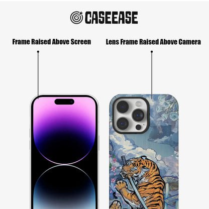 Samurai Tiger Artistic iPhone Case - Unique Sword Tiger Design