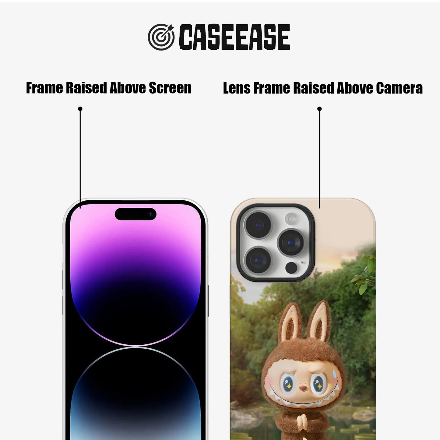 Bonita funda para teléfono con pose de yoga de Labubu