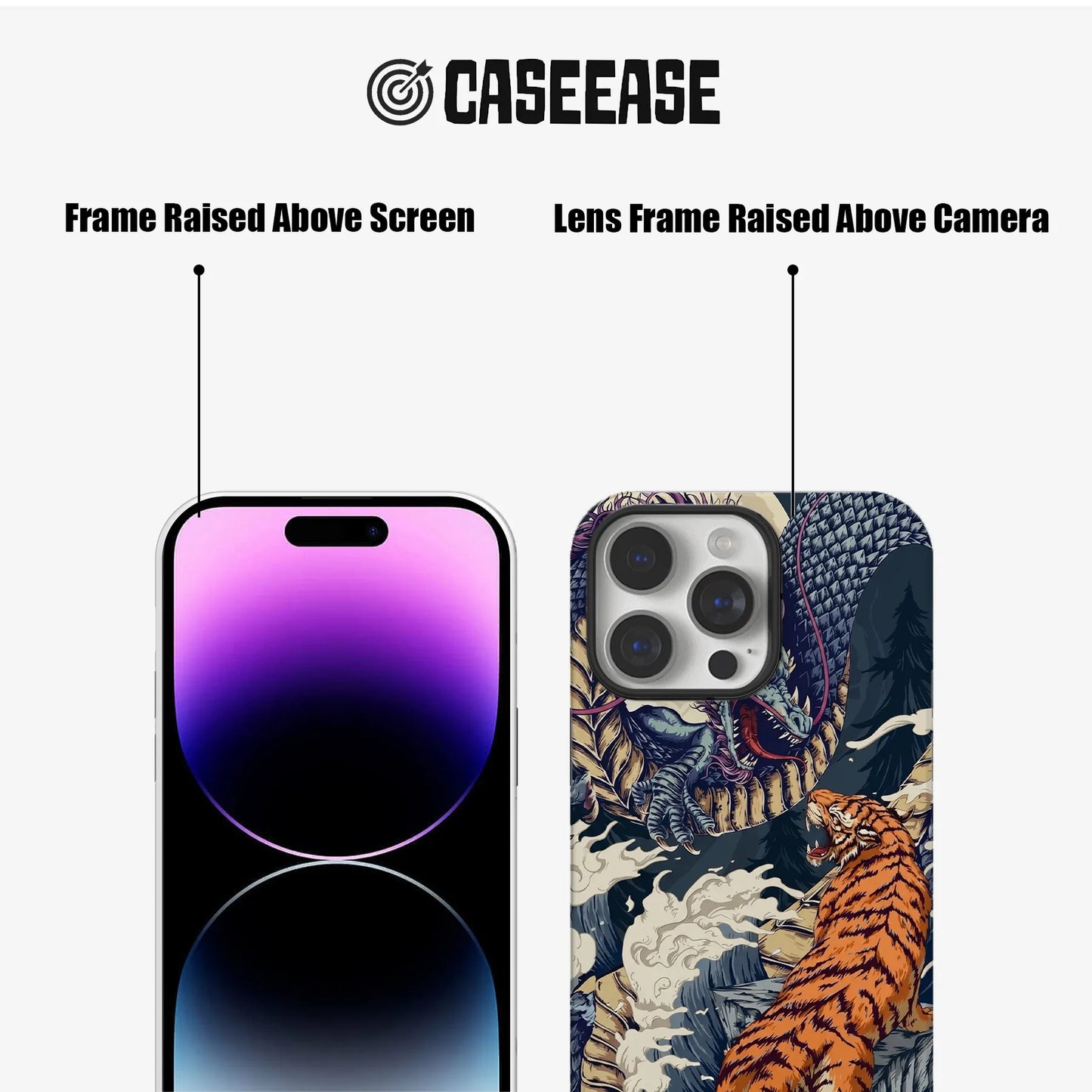 Dragon and Tiger Phone Case for [Your Phone Model]